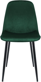 2 moderne stoelen set van velours met zwarte metalen poten - meerdere kleuren