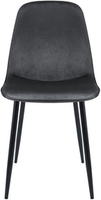 2 moderne stoelen set van velours met zwarte metalen poten - meerdere kleuren