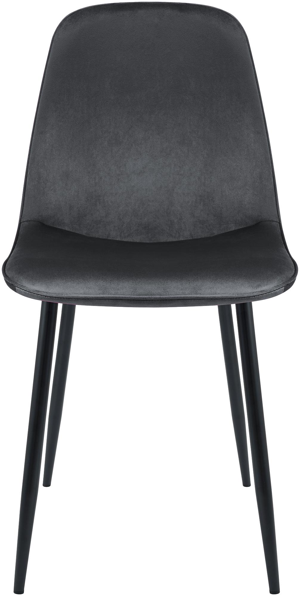 2 moderne stoelen set van velours met zwarte metalen poten - meerdere kleuren