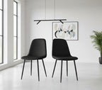 2 moderne stoelen set van velours met zwarte metalen poten - meerdere kleuren