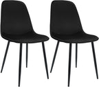 2 moderne stoelen set van velours met zwarte metalen poten - meerdere kleuren
