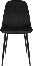 2 moderne stoelen set van velours met zwarte metalen poten - meerdere kleuren