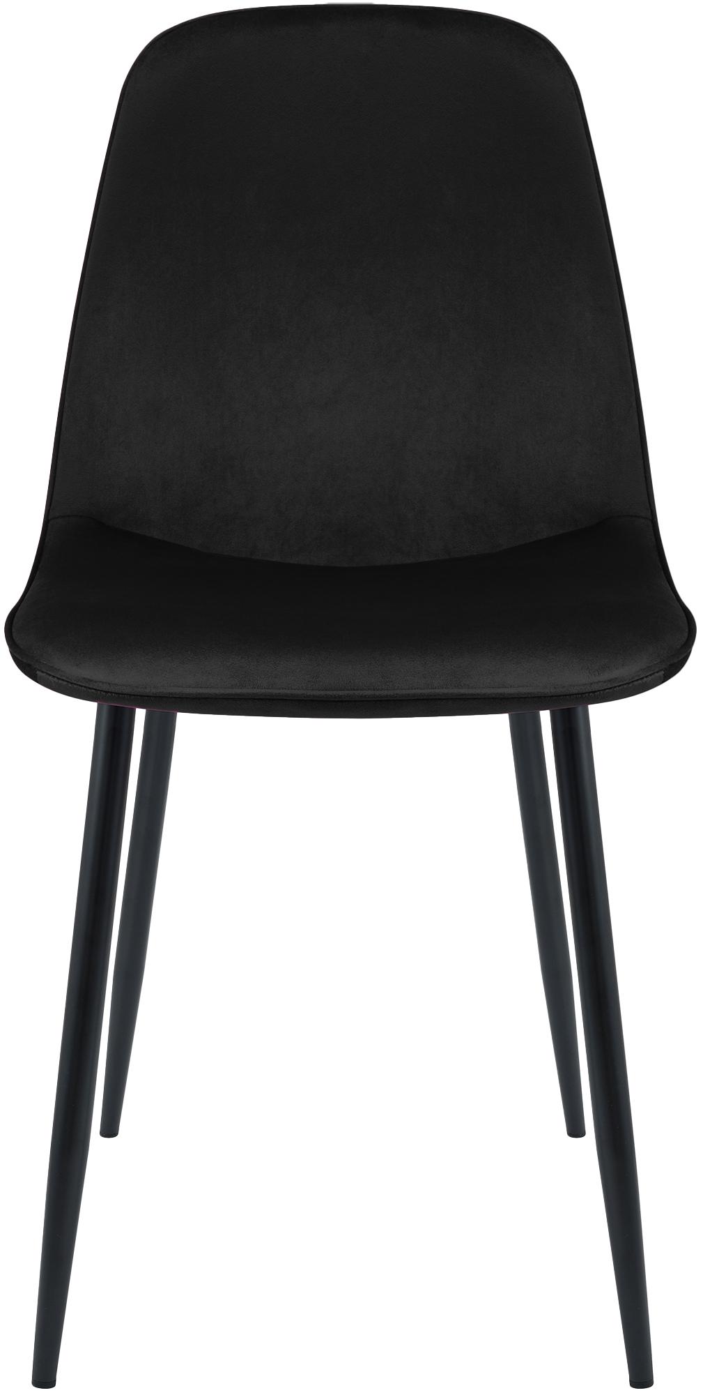 2 moderne stoelen set van velours met zwarte metalen poten - meerdere kleuren