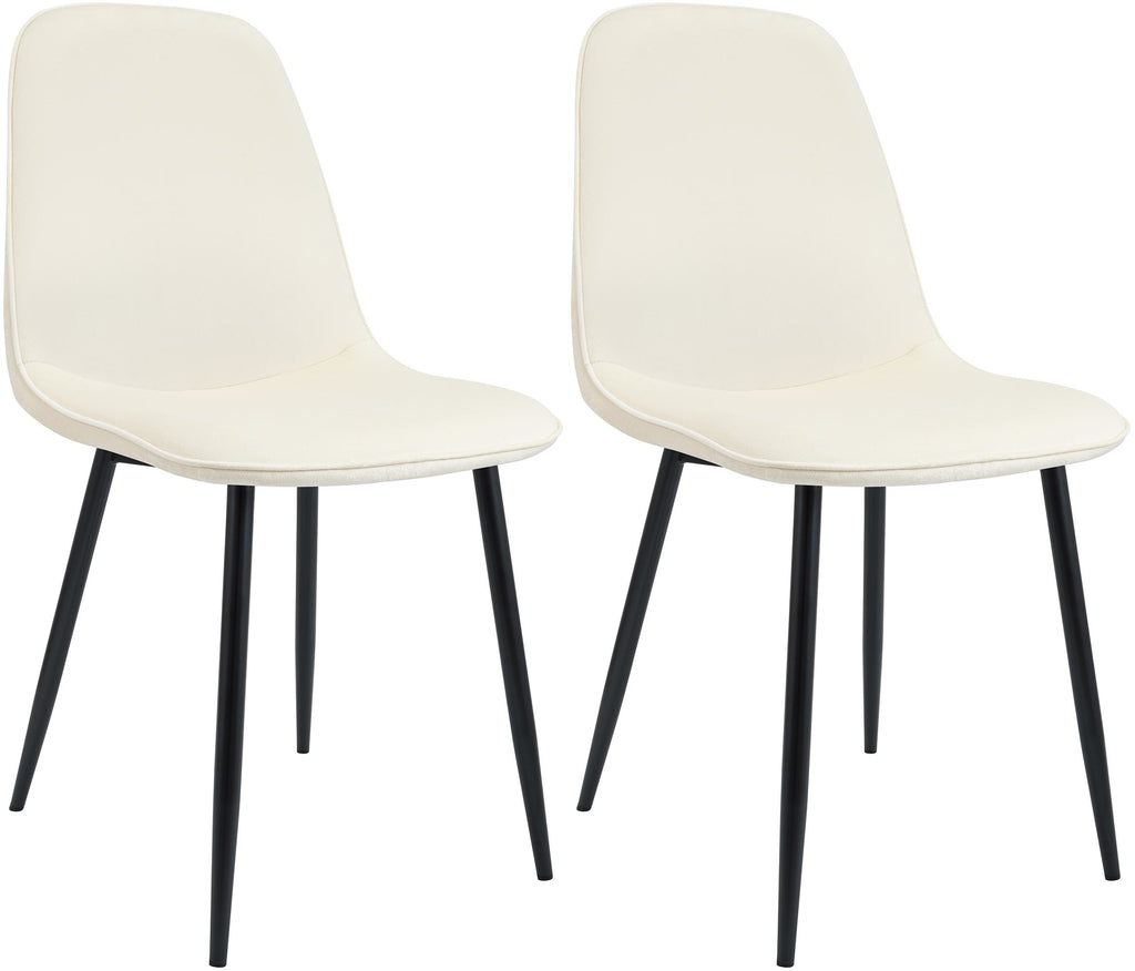 2 moderne stoelen set van velours met zwarte metalen poten - meerdere kleuren