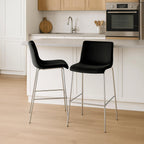 Barkruk met rugleuning modern velvet chroom - meerdere kleuren