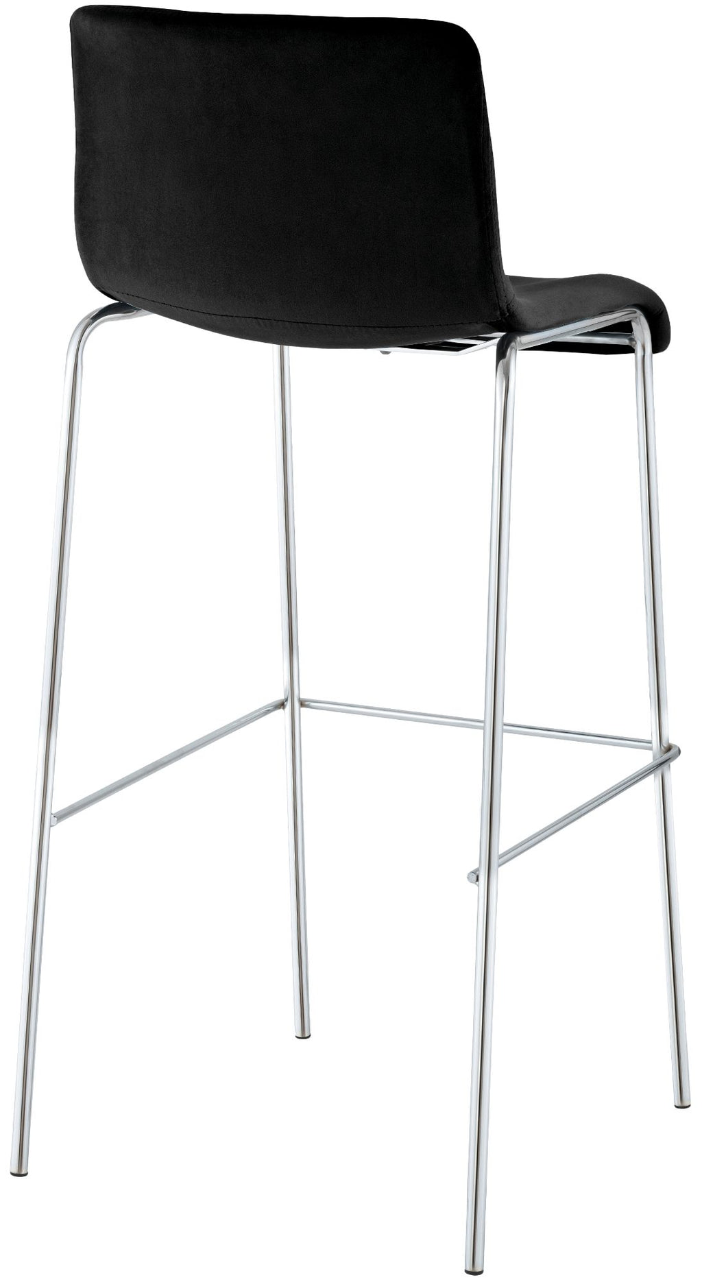 Barkruk met rugleuning modern velvet chroom - meerdere kleuren