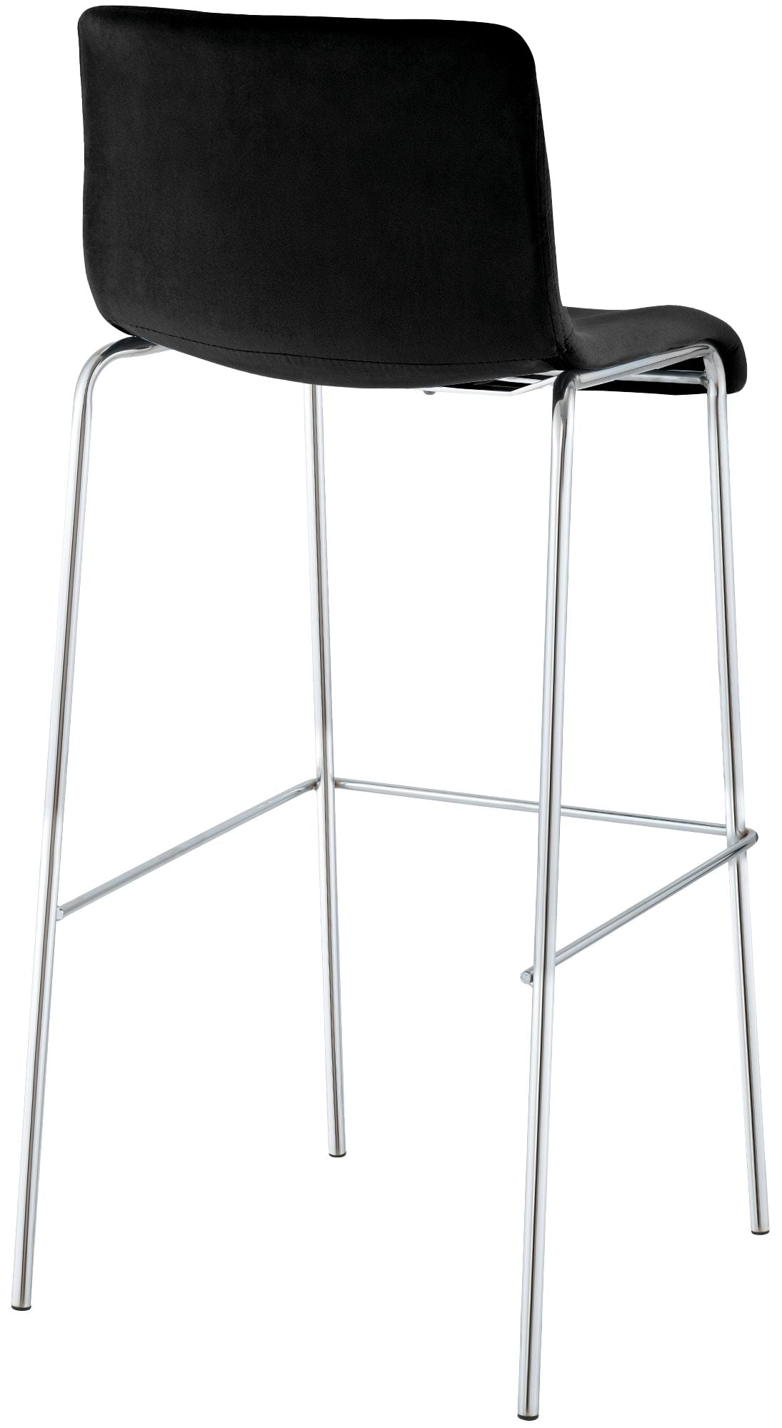 Barkruk met rugleuning modern velvet chroom - meerdere kleuren