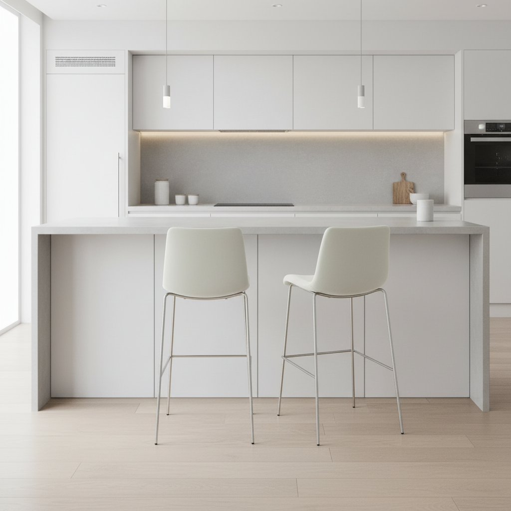 Barkruk met rugleuning modern velvet chroom - meerdere kleuren