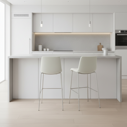 Barkruk met rugleuning modern velvet chroom - meerdere kleuren