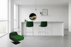 Barkruk met rugleuning modern velvet chroom - meerdere kleuren