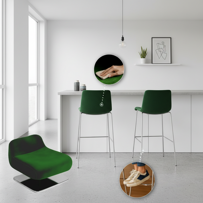 Barkruk met rugleuning modern velvet chroom - meerdere kleuren