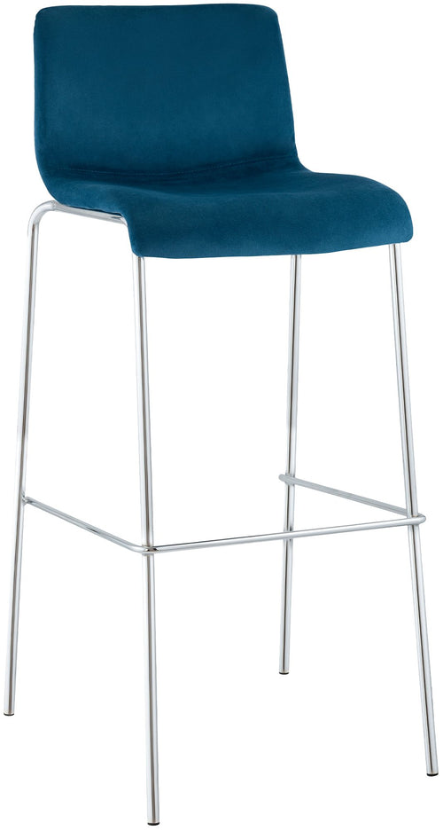 Barkruk met rugleuning modern velvet chroom - meerdere kleuren
