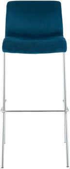 Barkruk met rugleuning modern velvet chroom - meerdere kleuren