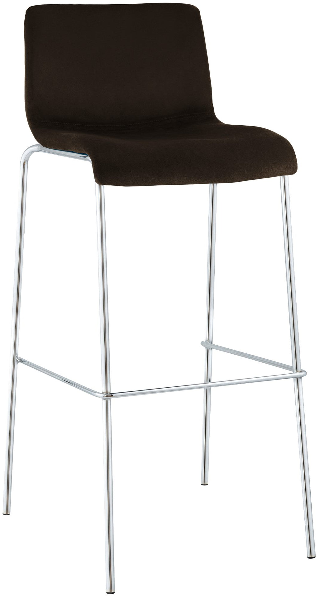 Barkruk met rugleuning modern velvet chroom - meerdere kleuren
