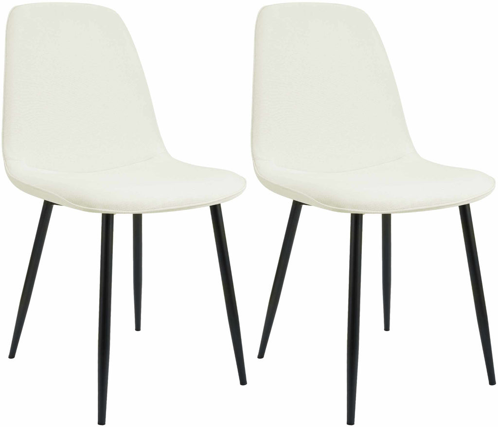2 moderne stoelen set van stof met zwarte metalen poten - meerdere kleuren