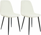 2 moderne stoelen set van stof met zwarte metalen poten - meerdere kleuren