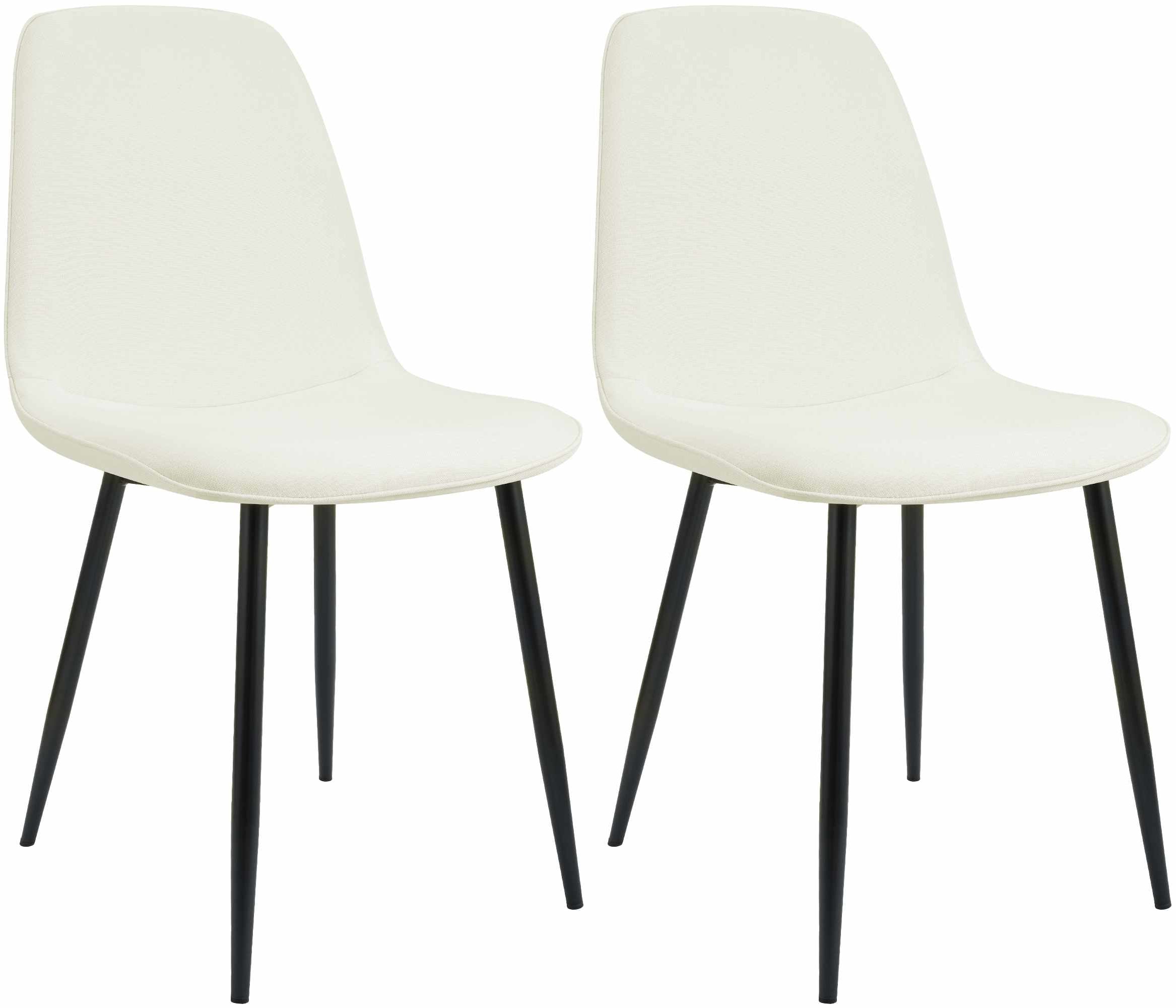 2 moderne stoelen set van stof met zwarte metalen poten - meerdere kleuren