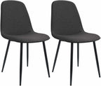 2 moderne stoelen set van stof met zwarte metalen poten - meerdere kleuren