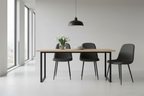 2 moderne stoelen set van stof met zwarte metalen poten - meerdere kleuren