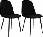 2 moderne stoelen set van stof met zwarte metalen poten - meerdere kleuren