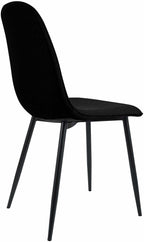 2 moderne stoelen set van stof met zwarte metalen poten - meerdere kleuren