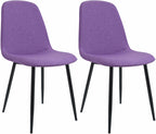 2 moderne stoelen set van stof met zwarte metalen poten - meerdere kleuren