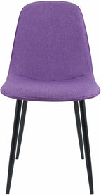 2 moderne stoelen set van stof met zwarte metalen poten - meerdere kleuren