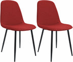 2 moderne stoelen set van stof met zwarte metalen poten - meerdere kleuren