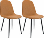 2 moderne stoelen set van stof met zwarte metalen poten - meerdere kleuren