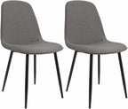 2 moderne stoelen set van stof met zwarte metalen poten - meerdere kleuren