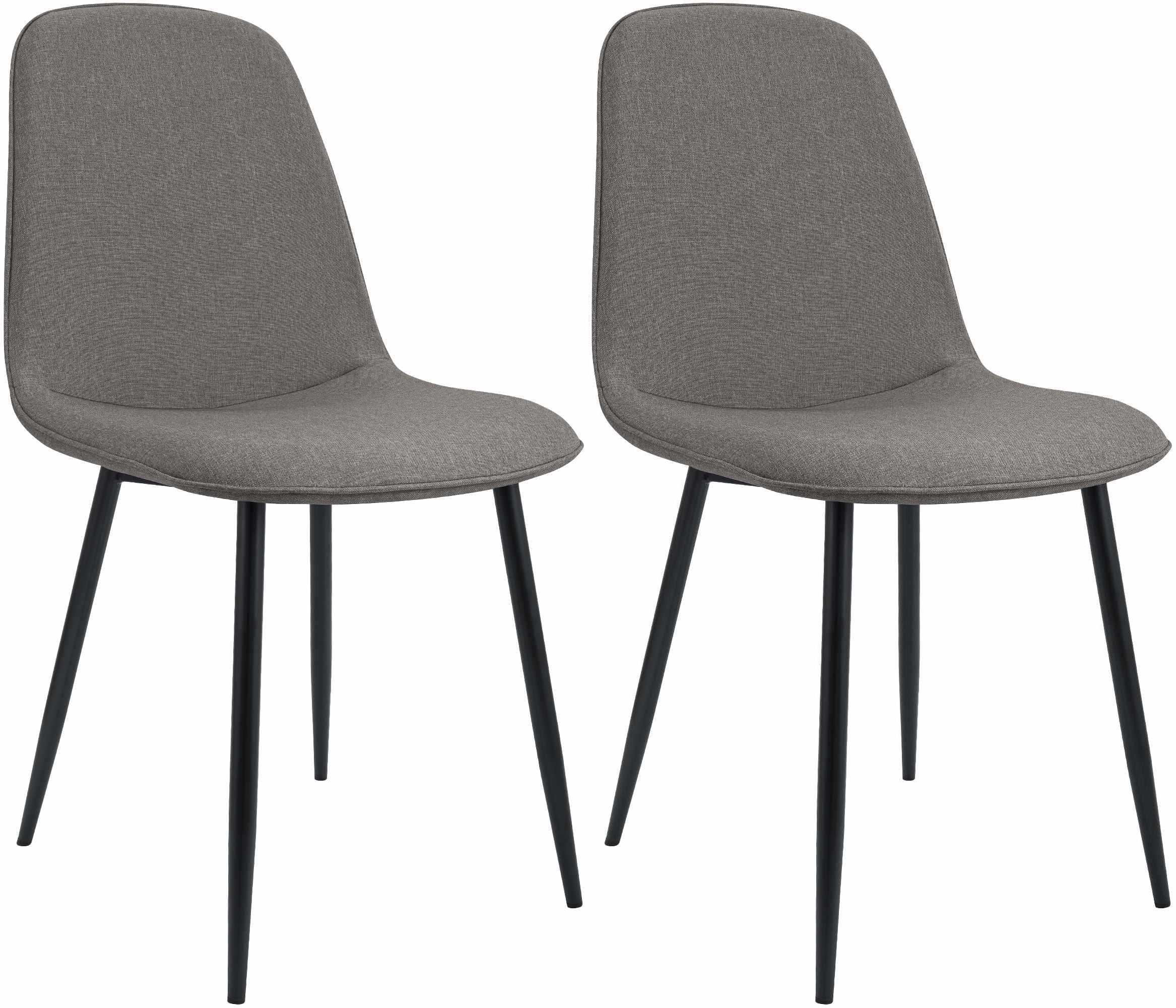 2 moderne stoelen set van stof met zwarte metalen poten - meerdere kleuren
