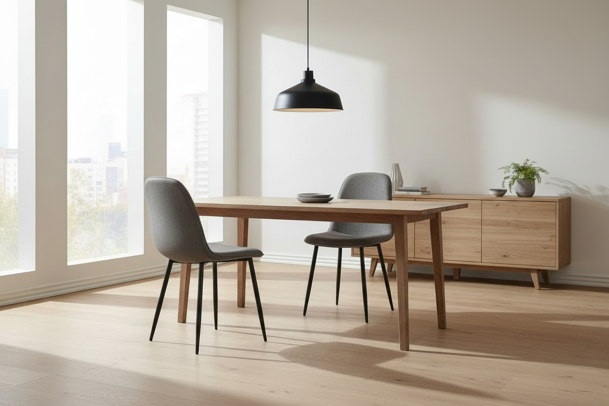 2 moderne stoelen set van stof met zwarte metalen poten - meerdere kleuren
