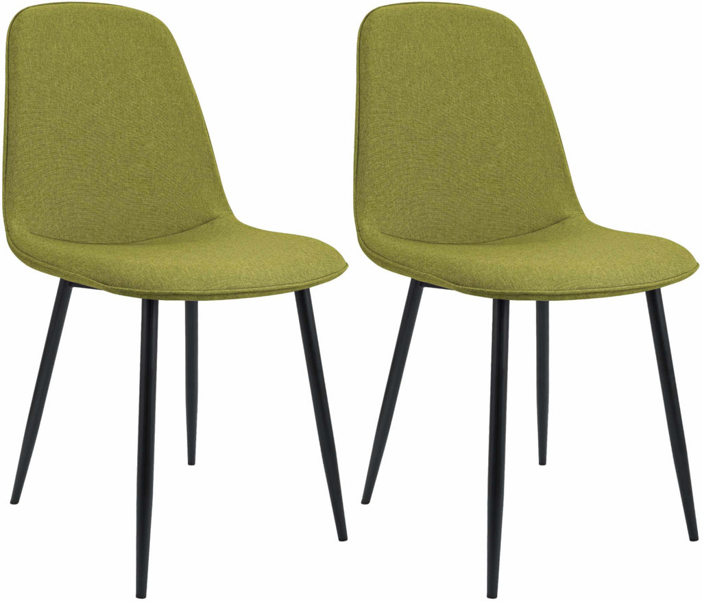 2 moderne stoelen set van stof met zwarte metalen poten - meerdere kleuren
