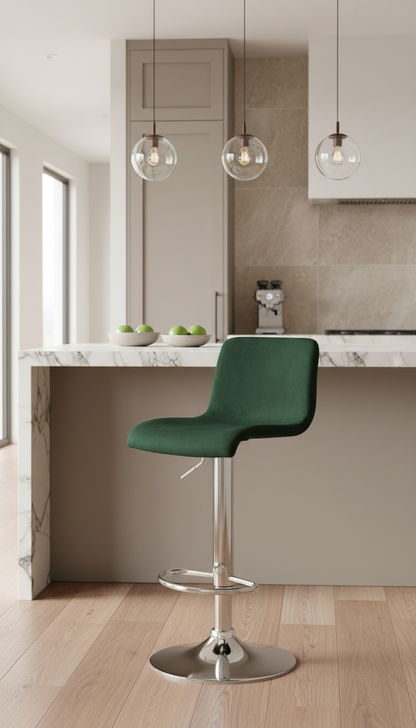 Barkruk draaibaar en verstelbaar met rugleuning modern velvet - meerdere kleuren