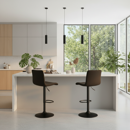 Barkruk draaibaar en verstelbaar met rugleuning modern velvet - meerdere kleuren