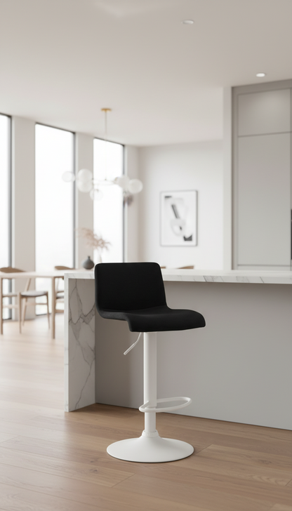 Barkruk draaibaar en verstelbaar met rugleuning modern velvet - meerdere kleuren