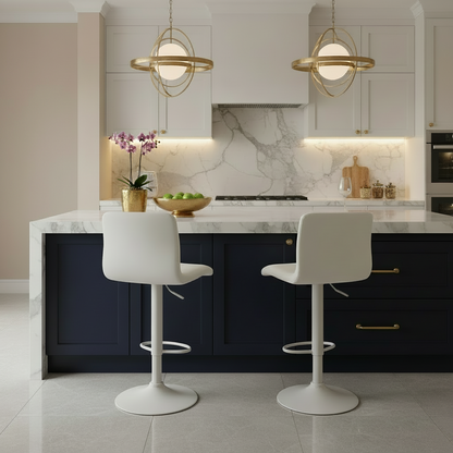 Barkruk draaibaar en verstelbaar met rugleuning modern velvet - meerdere kleuren