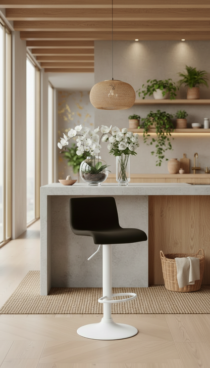 Barkruk draaibaar en verstelbaar met rugleuning modern velvet - meerdere kleuren