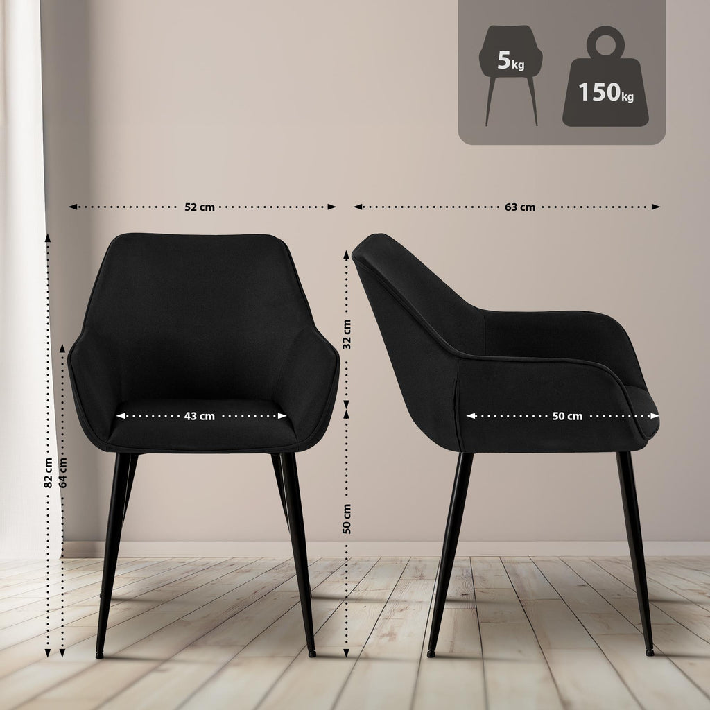 Eetkamerstoel ergonomisch met armleuning - meerdere kleuren