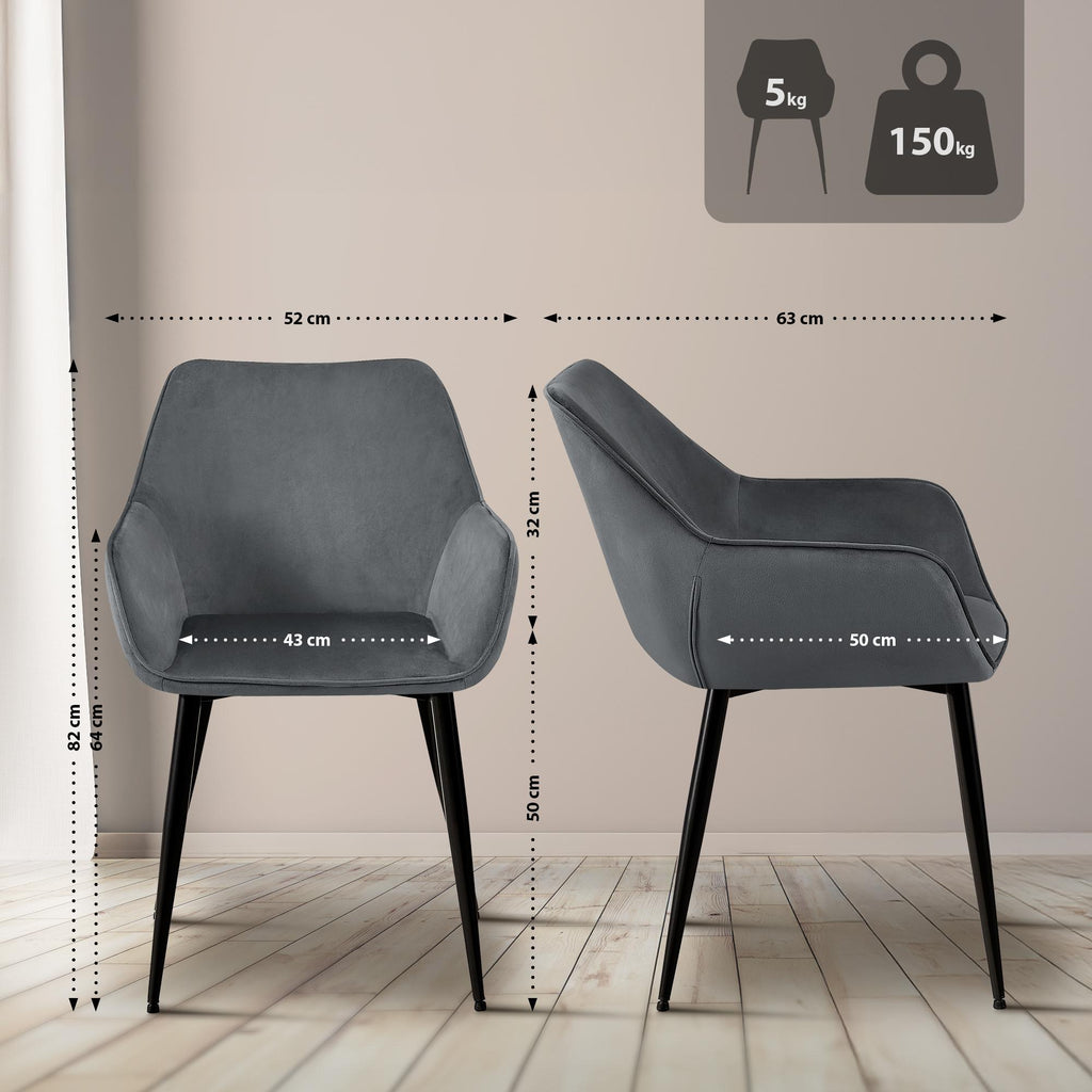 Eetkamerstoel ergonomisch met armleuning - meerdere kleuren