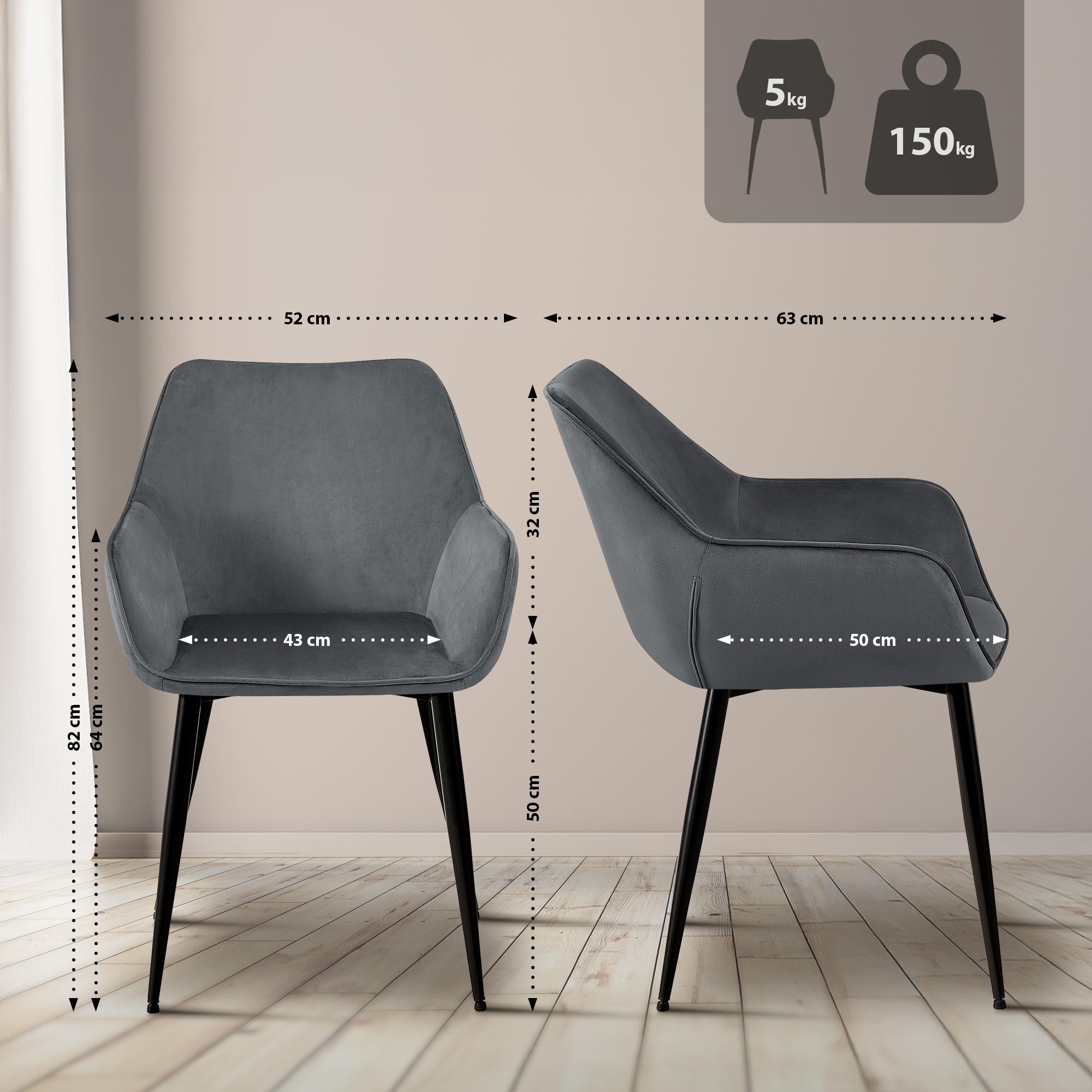 Eetkamerstoel ergonomisch met armleuning - meerdere kleuren