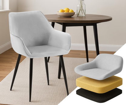 Eetkamerstoel ergonomisch met armleuning - meerdere kleuren