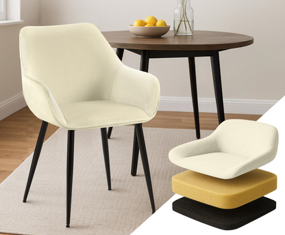 Eetkamerstoel ergonomisch met armleuning - meerdere kleuren