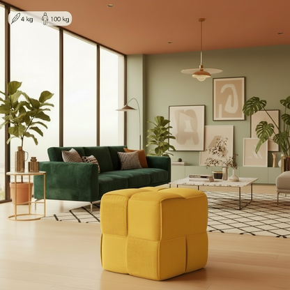 Trendy poef corduroy vierkant - meerdere kleuren