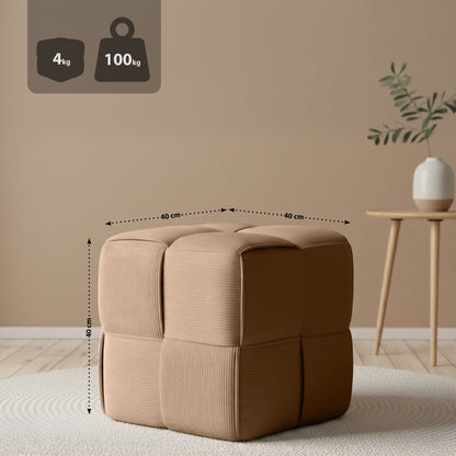 Trendy poef corduroy vierkant - meerdere kleuren