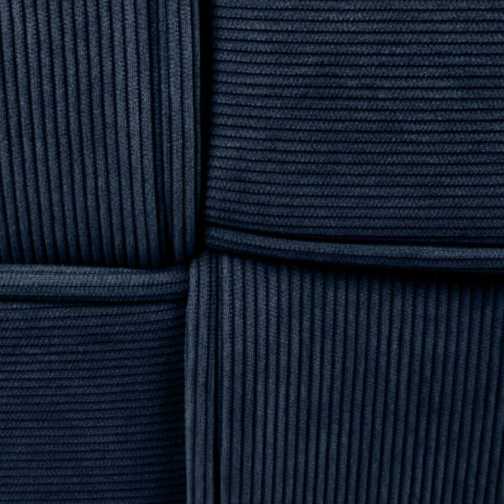 Gevlochten poef van corduroy vierkant - meerdere kleuren
