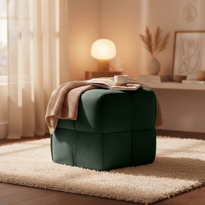 Trendy poef corduroy vierkant - meerdere kleuren