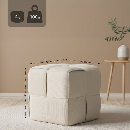 Trendy poef corduroy vierkant - meerdere kleuren