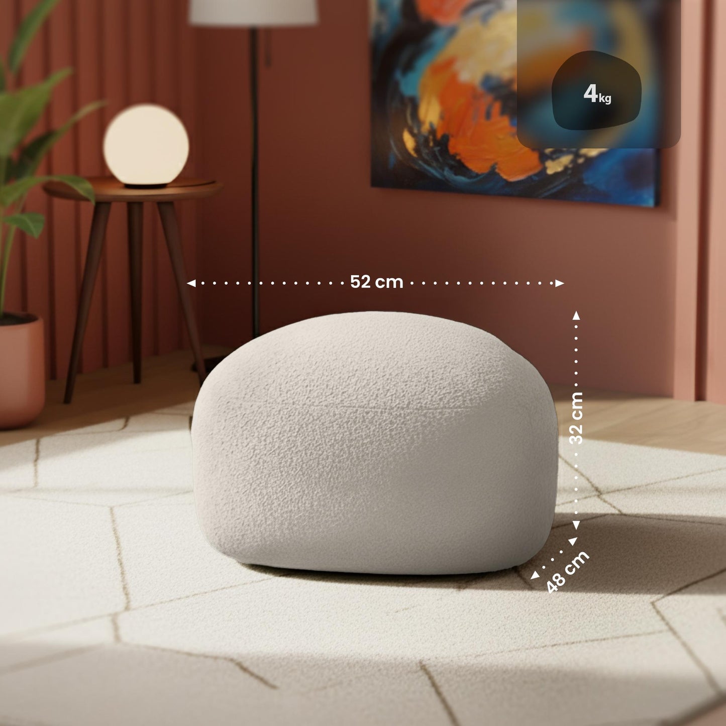 Design organische poef ovaal - meerdere kleuren