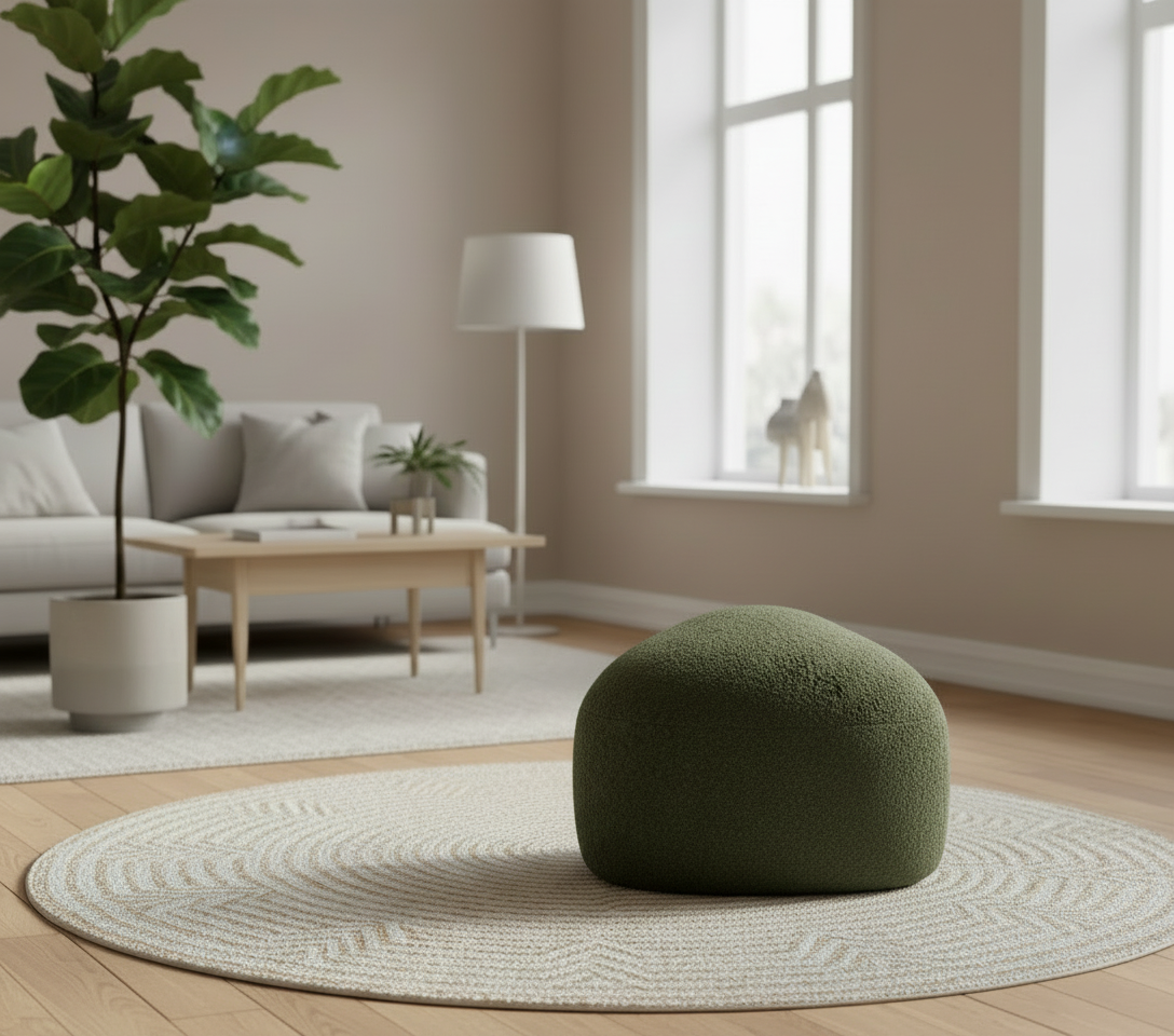 Design organische poef ovaal - meerdere kleuren